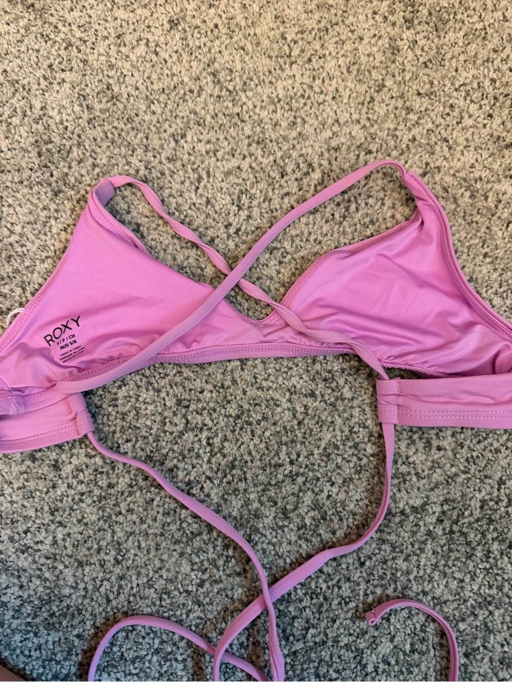 Roxy Pink Triangle Swim Top - Picture 2 of 3